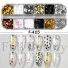 12 Rejillas Multicolor Estrella de Cinco Puntas Estrellas Doradas Plateadas Iridiscentes Escamas Finas Decoraciones de Purpurina para Uñas Nuevos Accesorios de Arte para Uñas