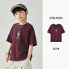 Camiseta de Verano para Niños Dodo Estilo Baoguo Texto Divertido Top Niños Medianos y Grandes Agradable a la Piel Algodón Puro Sensación de Hielo Manga Corta
