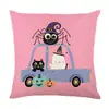 Amazon Transfronterizo Nueva Funda de Almohada Halloween Poliéster Estampado Nórdico Simple Funda de Almohada Decorativa para Sofá Venta al por Mayor