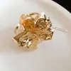 Conjunto de Anillo y Pulsera de Flor Metálica Plegada Tridimensional Transfronterizo Europeo y Americano, Moda Tendencia, Joyería Única y Exagerada al por Mayor