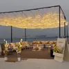 Decoraciones de Techo de Gasa de Moda para Restaurantes, Casas de Huéspedes, Hoteles, Áreas Exteriores y Decoraciones de Techo de Malla Luminosa para Exteriores