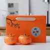 Todo va bien Tarro de caqui tarro de caramelo sellado de cerámica mini tarro de té decoración creativa para inauguración de casa tarro de aromaterapia