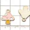Set Mixto de 20 Colgantes de Aleación de Esmalte Coloridos de Casa de Dibujos Animados y Champiñón Accesorios para Pulsera, Collar, Joyería DIY