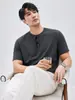 Camiseta de Manga Corta para Hombre de Algodón Puro Pesado Estilo Lujo 330g, Top Casual Versátil de Verano, Fresca y Amigable con la Piel, Antibacteriana