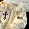 Chaqueta deportiva bordada con toalla de marca de moda de calle alta de estilo americano, cárdigan de gran tamaño para pareja, suéter con capucha para hombre, primavera y otoño