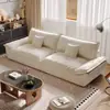 Sofá italiano minimalista de tejido técnico para sala de estar, apartamento pequeño, tres plazas moderno y simple para uso doméstico, sofá de línea recta tipo velero