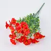 Arreglo Floral Artificial Transfronterizo de Eucalipto de 7 Cabezas y Gloria de la Mañana Flor Artificial Plástico Decoración de Jardín Exterior Planta Verde