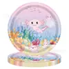 Nova Decoração de Festa Animal Cartoon Rosa Salamandra Suprimentos Bandeja de Papel de Seda Bandeirola Puxar Toalha de Mesa terno Layout