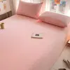 Sábana de Cama de Algodón Puro Lavado Clase A Pieza Única Todo Algodón Dormitorio Estudiantil Funda de Edredón Color Sólido Funda de Almohada Juego de Tres Piezas Sábana de Cama de 1.5m