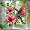 Nueva decoración colgante transfronteriza de colores con temática de flamenco, colgante tropical de acrílico, decoración de escena para ventana de casa, regalo