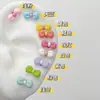 Aretes de Titanio Pequeños de Moño en Colores Dulces con Cierre de Rosca, Lindos y Coloridos Kawaii, Versátiles para Mujer