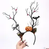 Diadema de Cabeza de Diablo Fantasma de Halloween Accesorios para Fotos Diadema de Sombrero de Bruja Peluca de Cosplay Accesorios para el Cabello