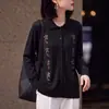 Suéter de Punto con Cuello Polo Bordado Hueco, Versátil para Otoño e Invierno, Estilo Old Money, Elegante Top Vintage Simple de Lana Fina