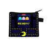 Cartera de monedas de dibujos animados de Pac-Man, monedero con cremallera, tarjetero con temática de videojuegos y bolsa para guardar auriculares - al por mayor