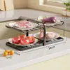 Estante de Almacenamiento para Cocina Encimera Porta Platos para Preparación de Alimentos Hogar Multifuncional Estante de Almacenamiento por Capas para Tazones Platos Frutas Verduras