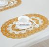 Mantel individual posavasos al por mayor estilo europeo dorado PVC tapete para maceta aislamiento térmico desechable mantel individual occidental tapete para mesa de té tapete para olla jarrón redondo