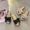 Pantuflas de Verano para Mujer, Nuevo Estilo con Lazo, Versión Coreana de Moda, Adecuadas para Estudiantes, Uso en Exteriores, Suela Suave, Antideslizantes, Estilo Slip-On