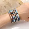 Novo Estilo Boêmio Pulseira de Contas de Madeira Multicamadas Pulseira Elástica Joias Europeias e Americanas Unissex