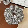 Scrunchie de Tecido Estampado de Alta Qualidade Estilo Coreano Elástico Elegante para Coque Simples Moda Corda para Cabelo Acessório de Cabelo