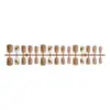 30 Peças de Unhas Vestíveis Feitas à Mão, Unhas Curtas, Luxo Acessível Sol e Lua Brilho Dourado Relevo Unhas Vestíveis Pintadas à Mão, Manicure Removível
