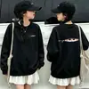 Roupa Infantil Meninas Outono Inverno Plus Veludo Novo Estilo Gatinho Espiando Tendência Cool Roupa Infantil Esportiva Versátil Moletom Crianças Médias e Grandes Top Tendência