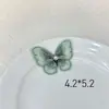Parche de Mariposa Bordado con Perlas de 5 cm Mariposa de Tul Tricolor Estilo Antiguo Pasador de Pelo Accesorio para el Cabello Parche de Tela Decoración Hanfu