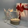 Venta caliente transfronteriza base de madera maciza Tablero de mensajes luz de noche 3D Luz creativa acrílico lámpara de mesa de ambiente