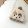 Gorro de Tricô Grossinho Infantil Outono e Inverno à Prova de Vento e Quente para Exterior Proteção de Orelha Gorro de Bebê Unissex