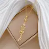 [Acero de Titanio] Copo de Nieve Mariposa Borla Estilo Palacio Elegante Collar Totalmente Incrustado de Diamantes para Mujer Cadena Versátil para Clavícula Cadena de Acero de Titanio