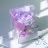 Ramo de Jabón Mini de 7 Piezas Color Azul Hielo Rosa Transfronterizo con Flores Secas de Gipsofila, Regalo de Cumpleaños para Niñas, Pequeña Sorpresa