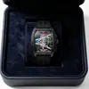 Barril de Vino Richard Hollow Moda Reloj para Hombre Reloj para Hombre Correa de Silicona Reloj de Pulsera Reloj de Cuarzo Relojes al por Mayor