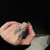 Anel de Abertura Borboleta Distintivo Feminino Ins Tendência Nicho Designer Alto Padrão Sentimento Celebridade da Internet Estilo Frio Moda Anel de Dedo