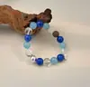 Pulsera de Piedra Natural de Lujo Nicho con Cristales Multicolores, Cristal Azul y Ojo de Tigre para Hombres y Mujeres, Popular en Xiaohongshu