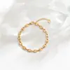 Estilo Ins Nicho Acessível Luxo Moda Ouro 18K Exquisito Versátil Tendência Retrô Nariz de Porco Aço Titânio Pulseira Feminina