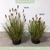 Simulación Transfronteriza Hierba de Cebolla Oruga Esponjosa Hierba de Juncos Plantas Verdes Falsas Densas Adornos de Paisajismo Decoración de Escaparates Multicolor Múltiples Tamaños