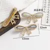 Novo grampo de cabelo retrô estilo chinês com acabamento de diamantes brilhantes e base de brocado Song, clipe simples para franja, acessório para Hanfu e cheongsam