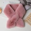 Fabricante Procesa y Personaliza Bufanda de Cuello Gruesa de Felpa para Mujer, Bufanda de Cuello de Felpa de Piel Sintética Estilo Coreano, Moderna y Versátil