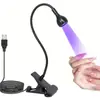 Lâmpada de Unha de Pescoço de Ganso com Pedal Uv Secagem Luz Roxa Lâmpada de Clipe Led Secagem Rápida Máquina de Fototerapia Modelo Quente Transfronteiriço