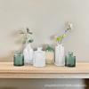 Estilo Ins Jarrón de Vidrio Transparente Decoración para el Hogar y Dormitorio Adornos Arreglo Floral Recipiente de Vidrio con Relieve Retro para Flores