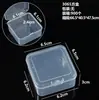 Caja de plástico PP cuadrada, rectangular, translúcida, pequeña, con tapa, para guardar joyas