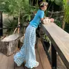 Calça Larga de Cintura Alta Estilo Americano Yc&2 Cores com Design de Botão, Estilo Xadrez Preguiçoso, Calça Casual Versátil para Mulheres, Nova Coleção Primavera/Verão