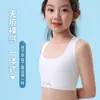 Ropa interior para niñas en desarrollo estudiantes de secundaria niños grandes top tube top envuelto en el pecho chaleco de dibujos animados sujetador sin costuras de copa fija ultra-delgado