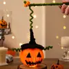 Linterna de Calabaza de Halloween Adornos Luminosos Accesorios de Decoración Palo Giratorio Niños Hecho a Mano Material DIY Regalos