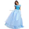 Ropa de Disfraz de Halloween para Adultos Versión de Alta Gama del Vestido de Princesa Cenicienta Ropa para Fiesta Navideña Vestido Azul
