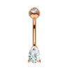 Amazon AliExpress Venda Quente Aço Inoxidável Argola de Umbigo Europa e América Zircônia Pregos de Umbigo Ouro Rosa Piercing em estoque