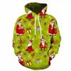 Estampa Digital 3D Estampa de Natal Novo Moletom com Capuz Moletom Gizmo de Natal Padrão Masculino Moletom com Capuz