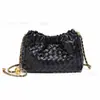[Exclusivo Transfronterizo] Bolso de Nube con Cadena Metálica, Bolso de Hombro de Moda Tejido a Mano, Bolso Cruzado Simple para Mujer, Versátil