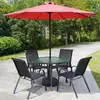 Mesa y sillas apilables para exteriores con reposabrazos, sillas con respaldo de tela a prueba de lluvia para patio, terraza de ocio para balcón, cafetería de té, casa de té
