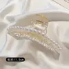 Elegante Pasador de Perlas Dulce Estilo Coreano Pinza para el Cabello de la Parte Trasera Elegante Pinza de Tiburón Versátil Pinza para el Cabello de Bola Adorno para el Cabello Mujeres