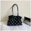 Bolsa de Ombro Fofa de Bolinhas 2026 Verão Estilo Preguiçoso Coreana Ins Deslocamento Matinal Bolsa Tote de Ombro Grande Capacidade